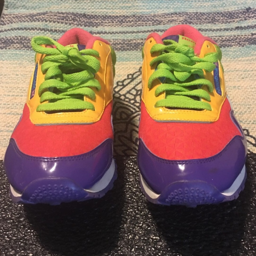 RARE Multi-Colored Reebok Classics Patent Leather Youth Size 5